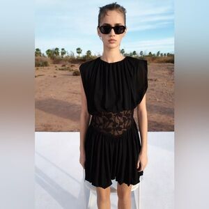 NET ZARA COMBINATION CROCHET DRESS